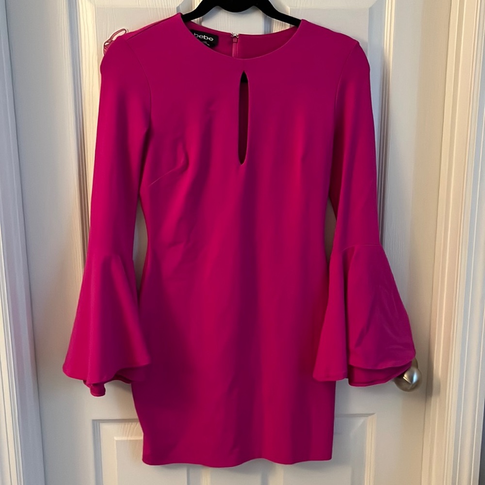 tight pink bebe dress